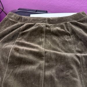 Betsey Johnson Vintage Velvet Stretch Pencil Skirt Army Green Medium (8-10) Long